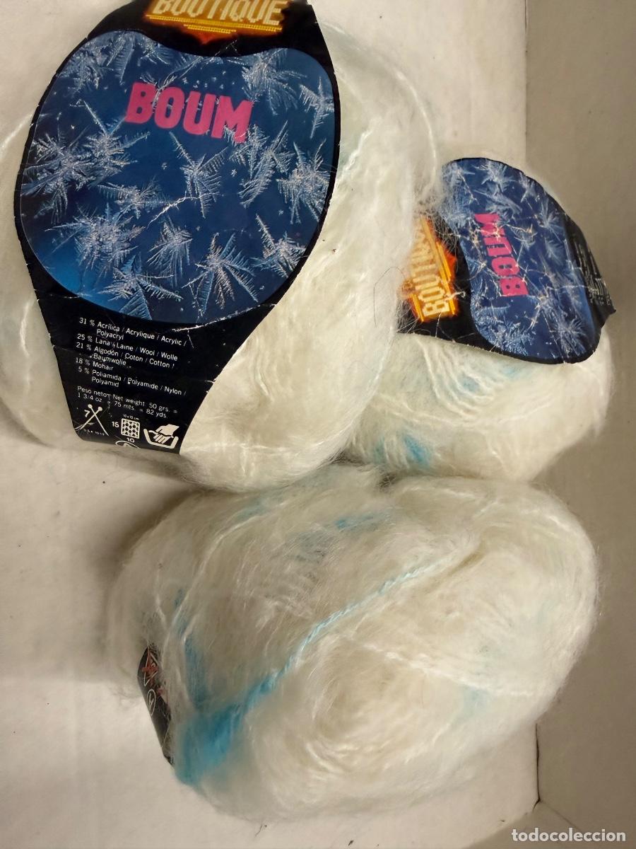 Vintage: Lote de 3 madejas de lana de mohair. 50grs, 75mts. Impecable.