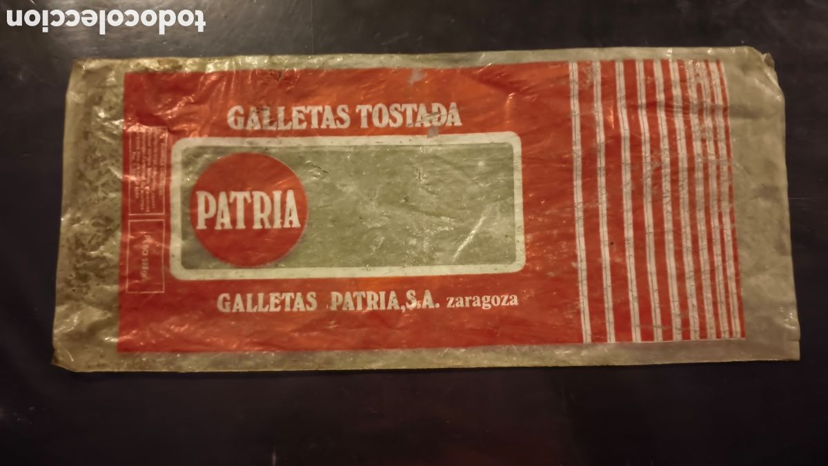 Vintage: Antigua bolsa de galletas patria Zaragoza
