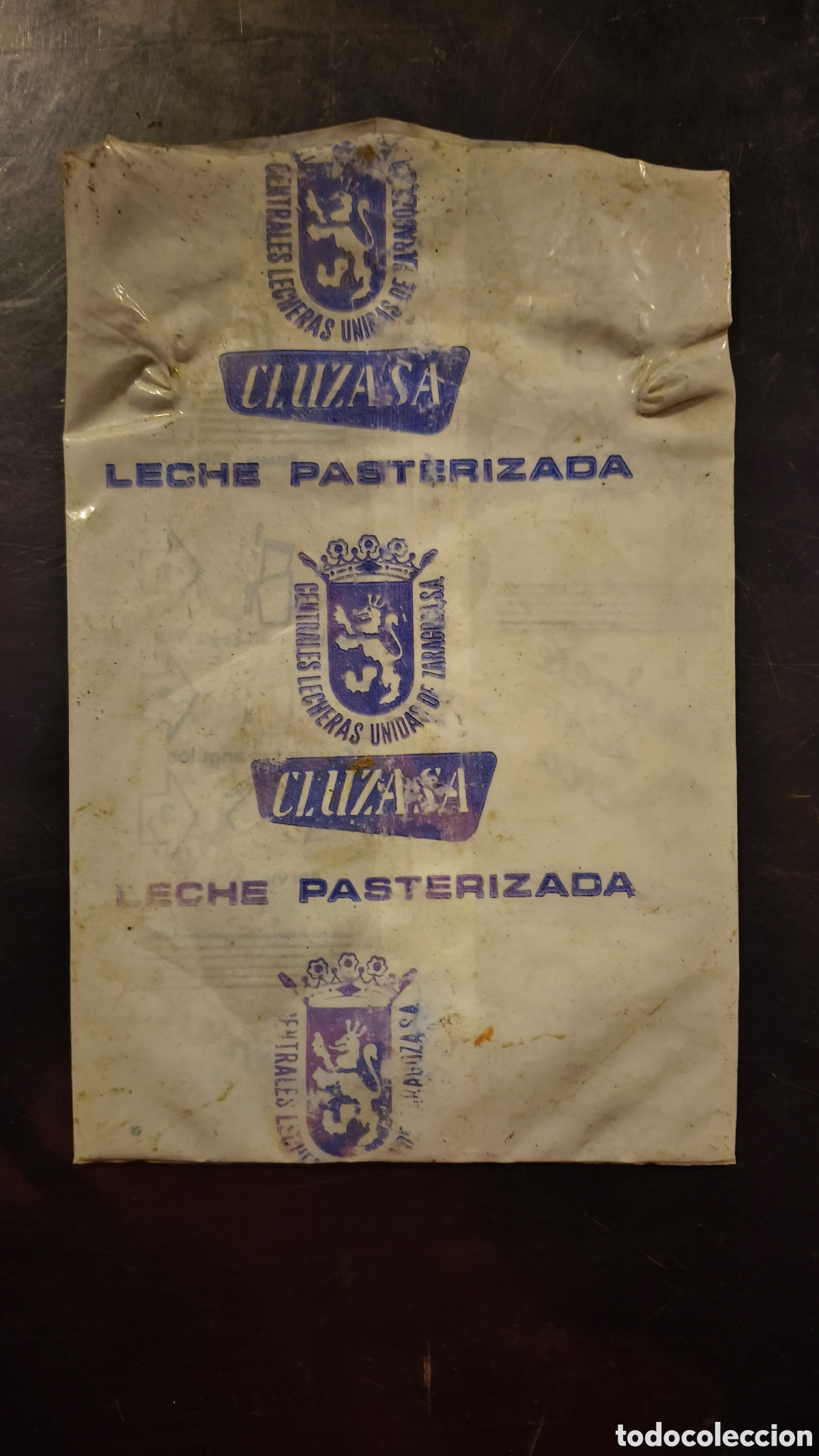 Vintage: Antigua bolsa de leche cluzasa Zaragoza