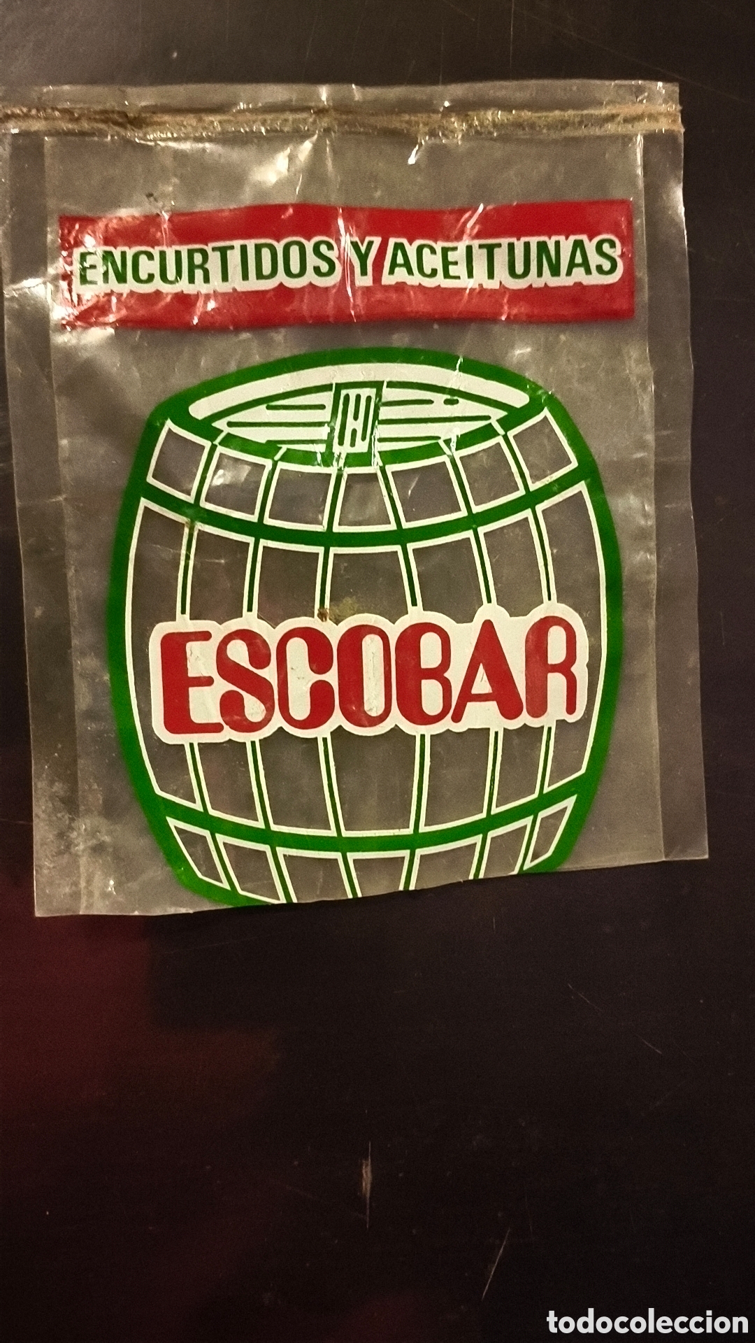 Vintage: Antigua bolsa de aceitunas olivas Escobar jerez Andaluc&iacute;a