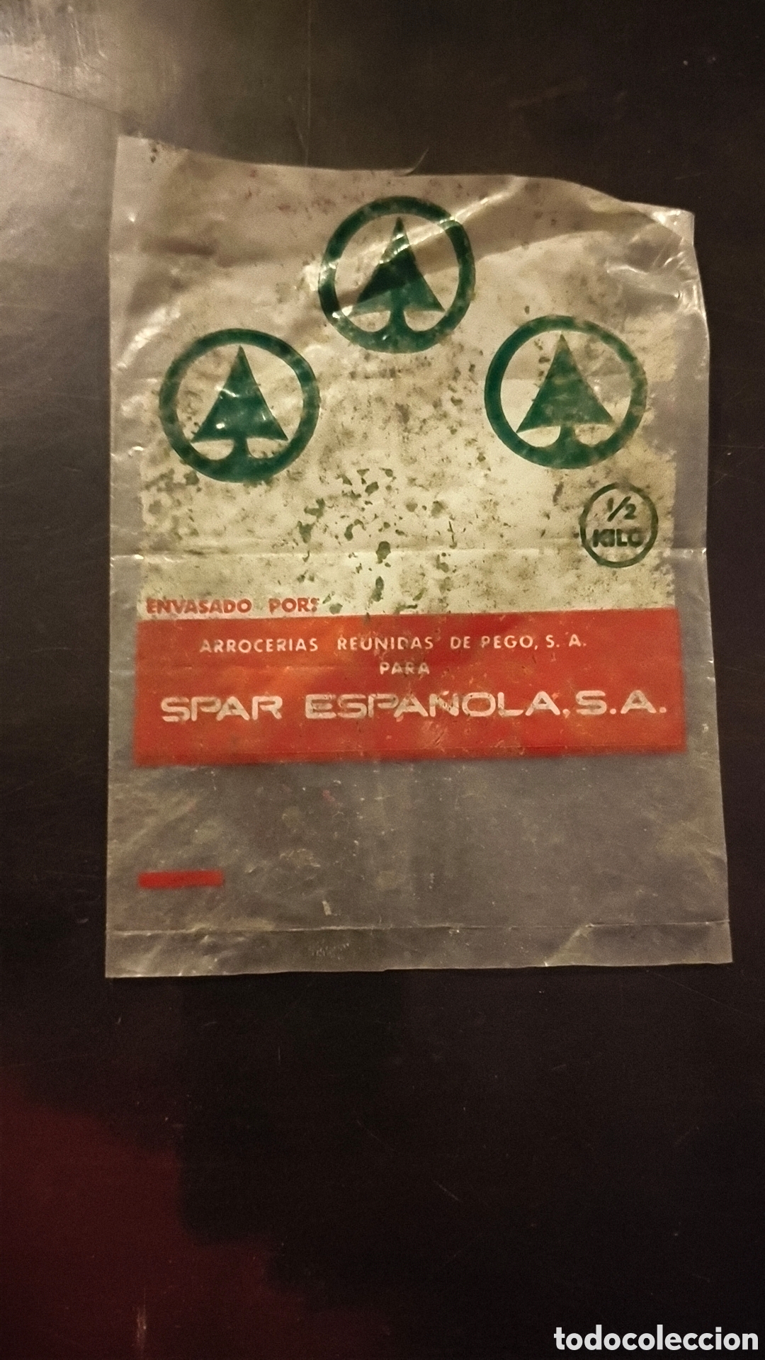 Vintage: Antigua bolsa de arroz Spar arrocer&iacute;a de pego alicante