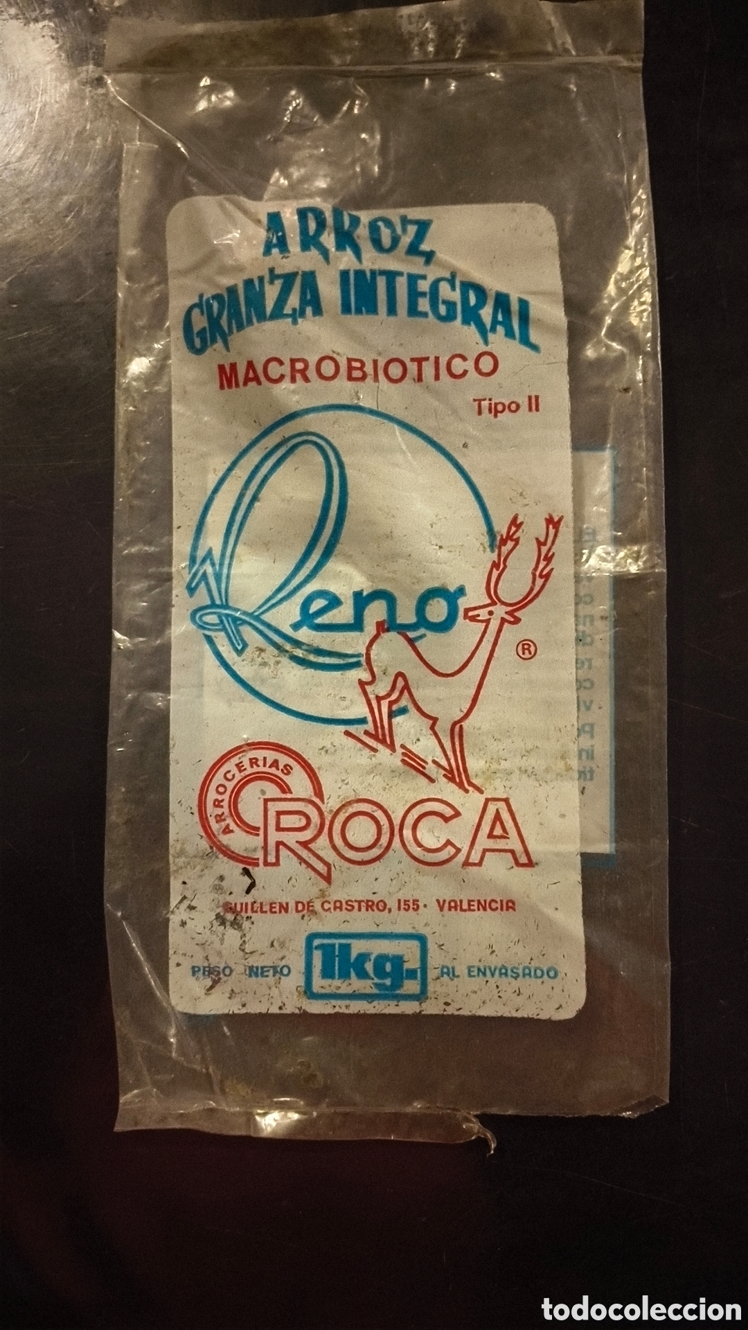 Vintage: Antigua bolsa de arroz reno roca valencia