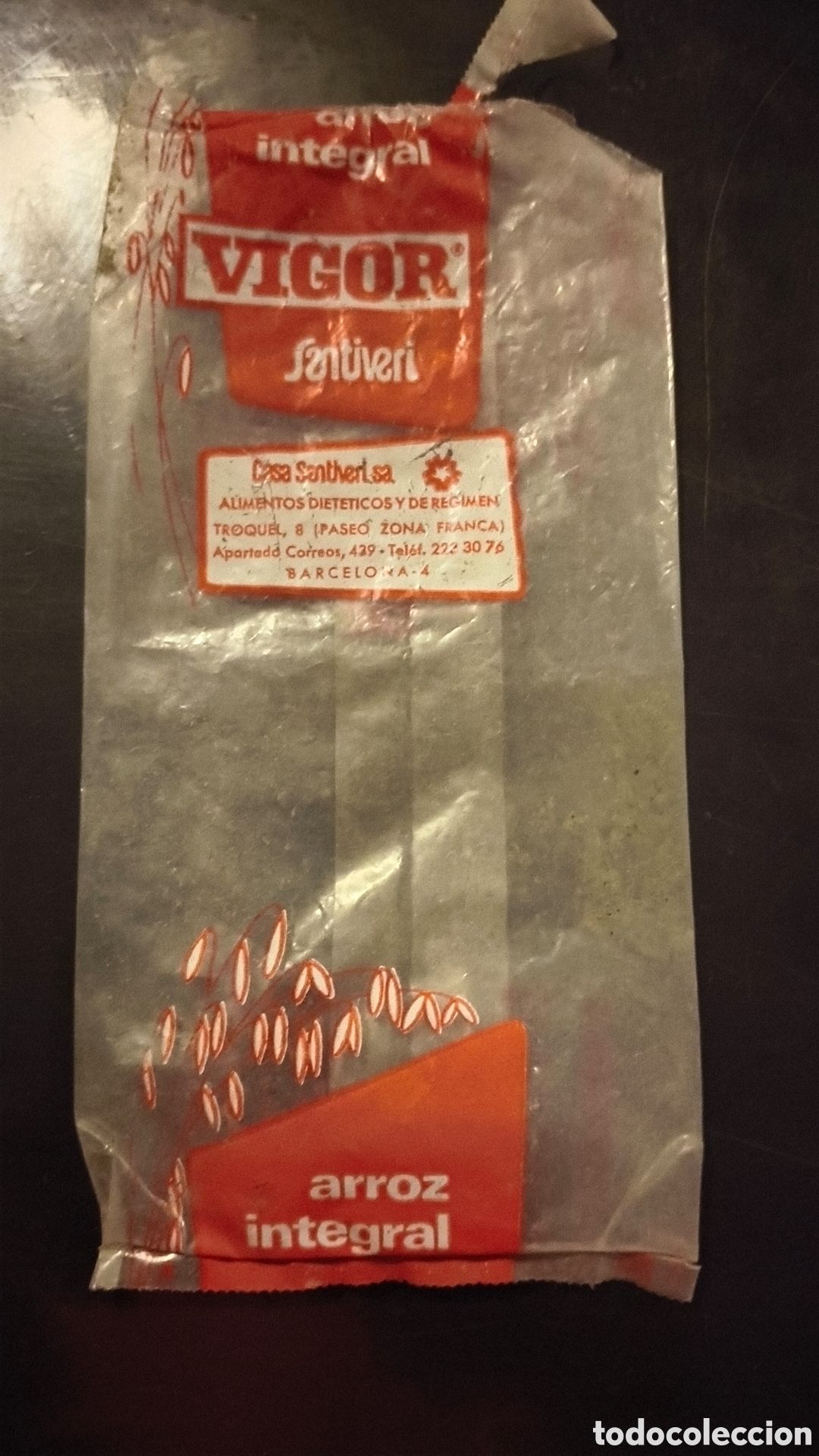 Vintage: Antigua bolsa de arroz vigor santiveri Barcelona Catalu&ntilde;a