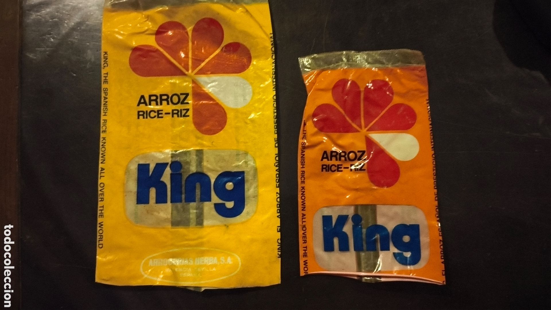 Vintage: 2 viejas bolsas de arroz king Madrid