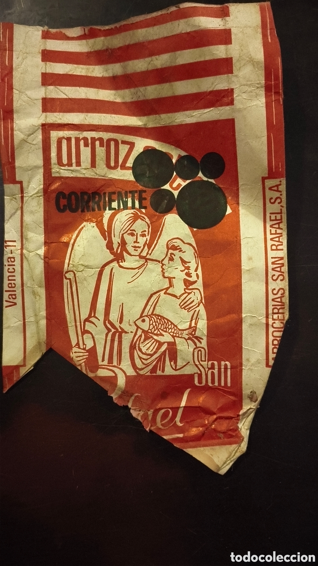 Vintage: Antigua bolsa de arroz san Rafael valencia