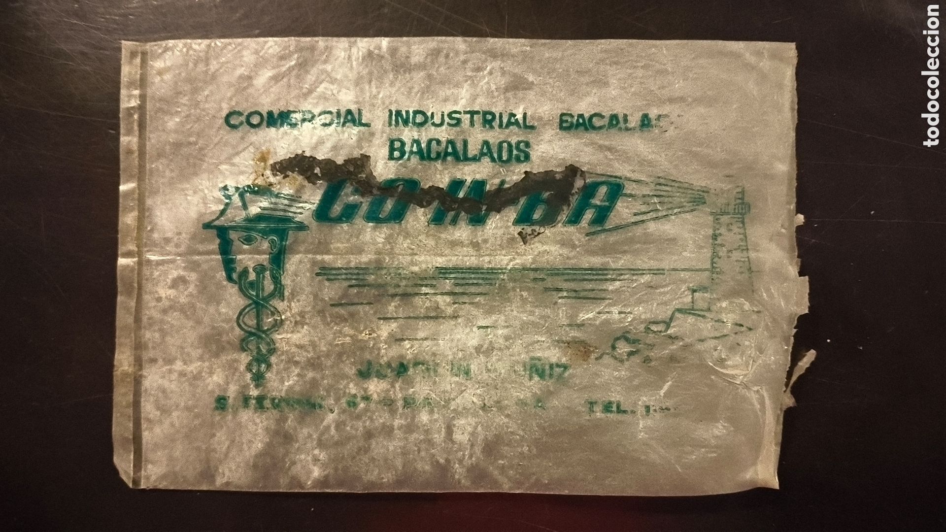 Vintage: Antigua bolsa de bacalao Joaqu&iacute;n Mu&ntilde;iz Barcelona Catalu&ntilde;a