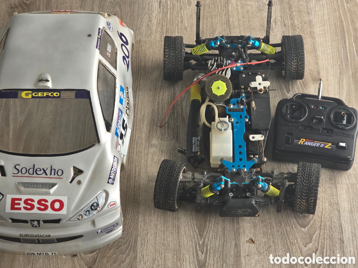 Vintage: coche rc nitro flying point torsen 1/8 peugeot 206 + mando hitec