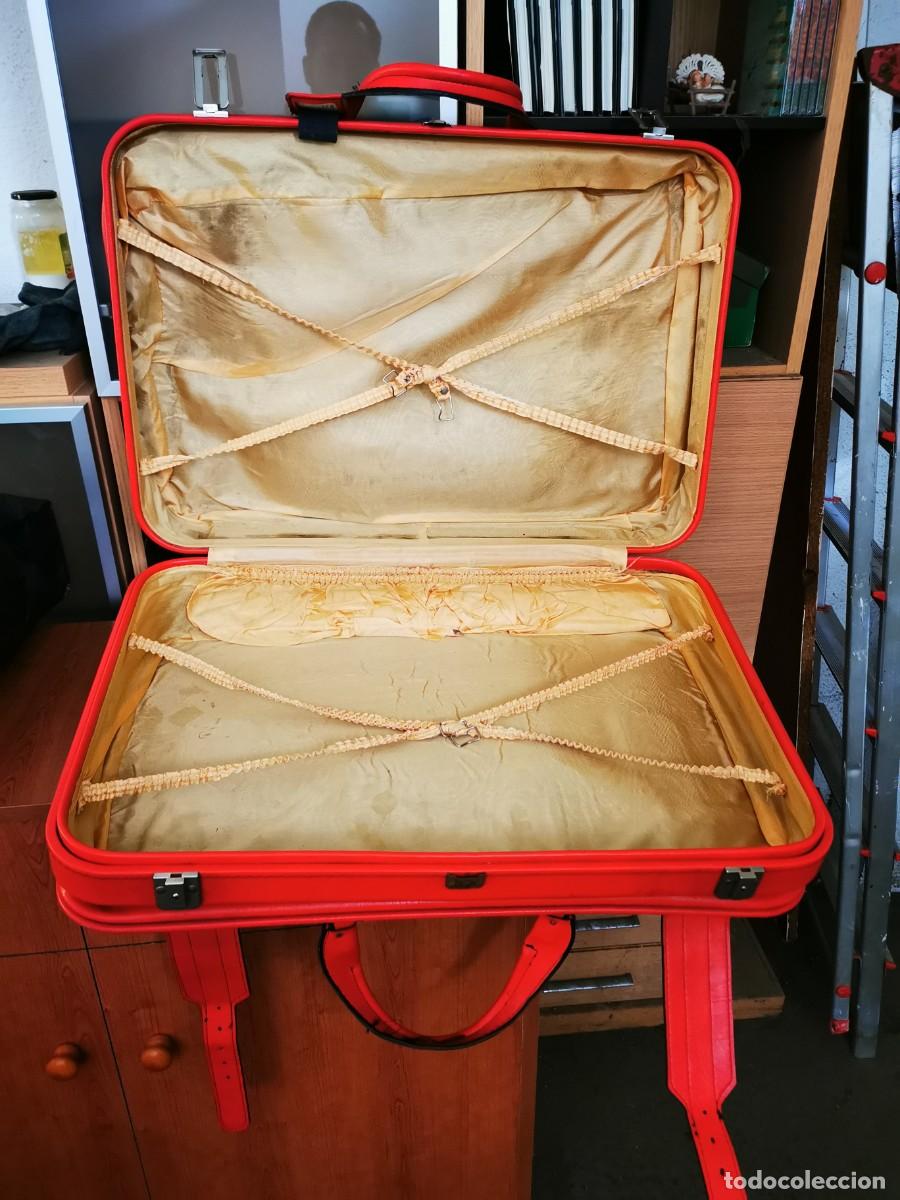 Vintage: Maleta cuero rojo vintage