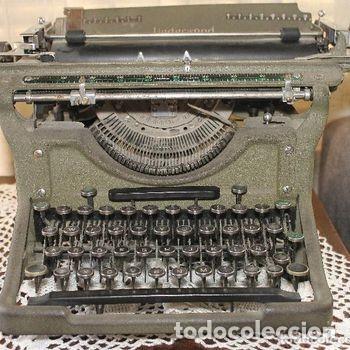 Vintage: Antigua Maquina Escribir Underwood Verde Militar Cuartel Funciona Teclado &Ntilde; PEIFER