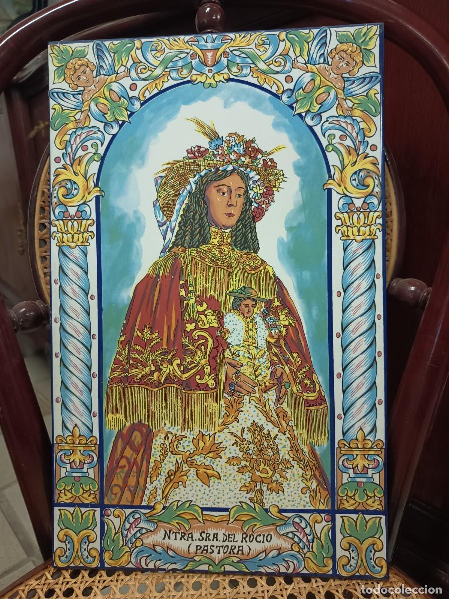 Vintage: Azulejo Nuestra Se&ntilde;ora del Roc&iacute;o - Foto 2