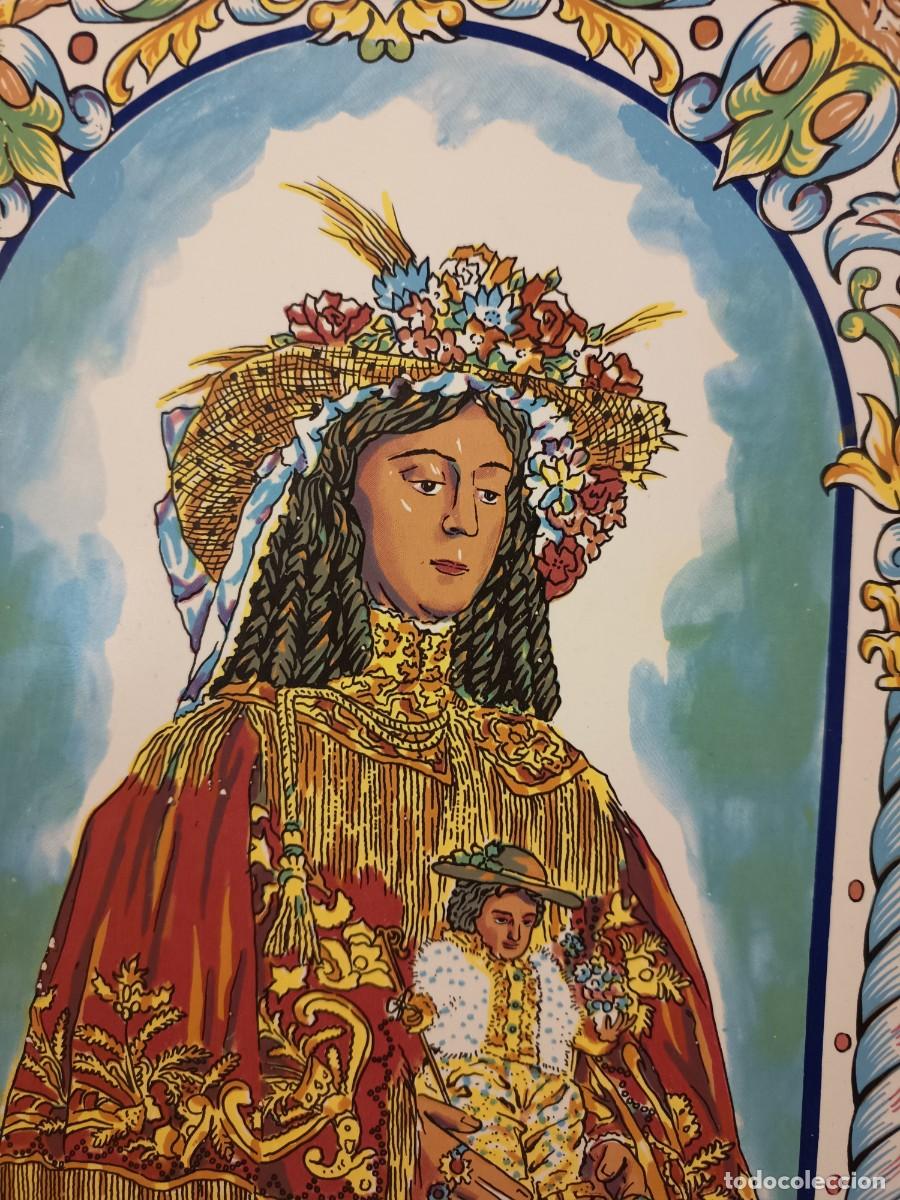 Vintage: Azulejo Nuestra Se&ntilde;ora del Roc&iacute;o - Foto 3