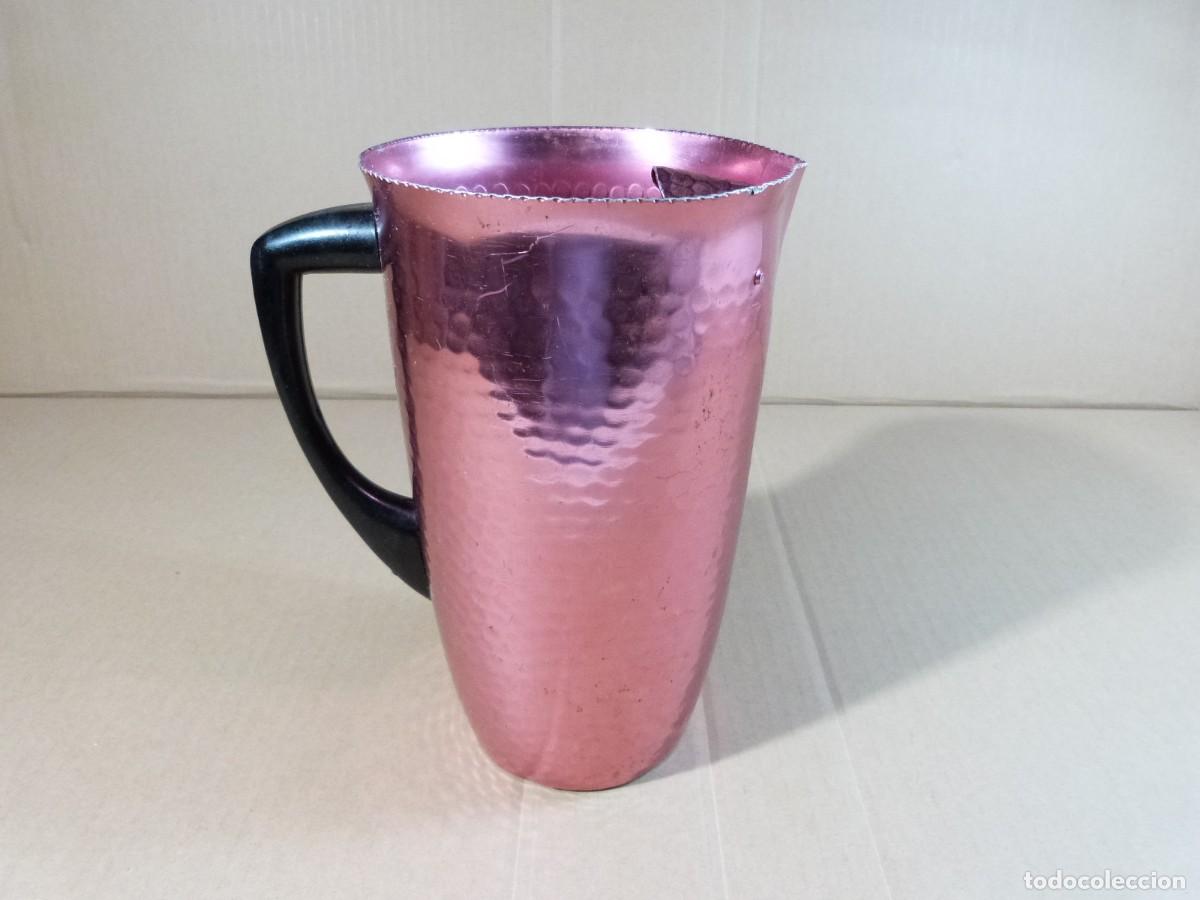 Vintage: Jarra de aluminio en color rosado - A&ntilde;os 60