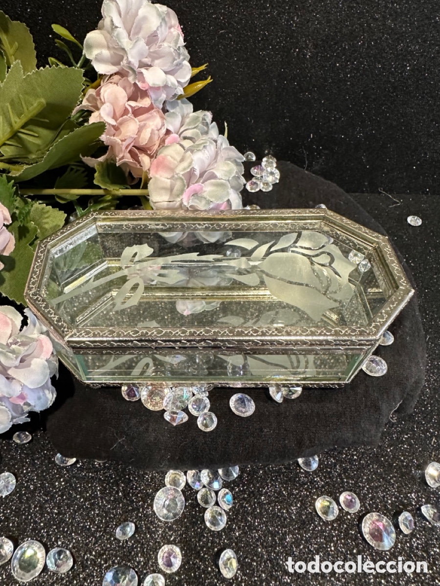 Vintage: Joyero Vintage de Cristal Biselado. - Foto 6