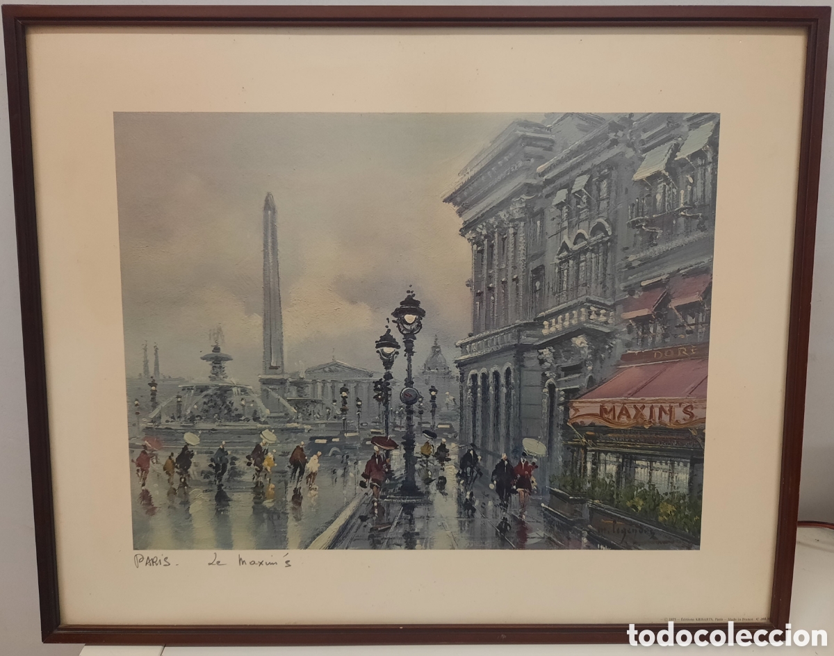 Vintage: Litograf&iacute;a vintage Paris