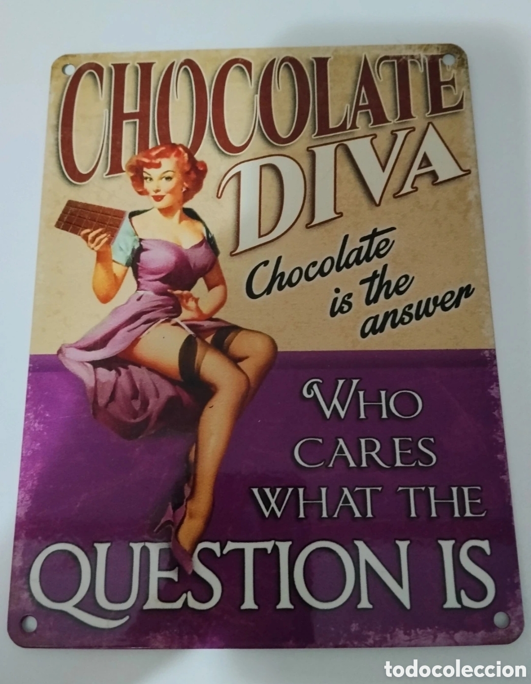 Vintage: Cartel met&aacute;lico vintage chocolate