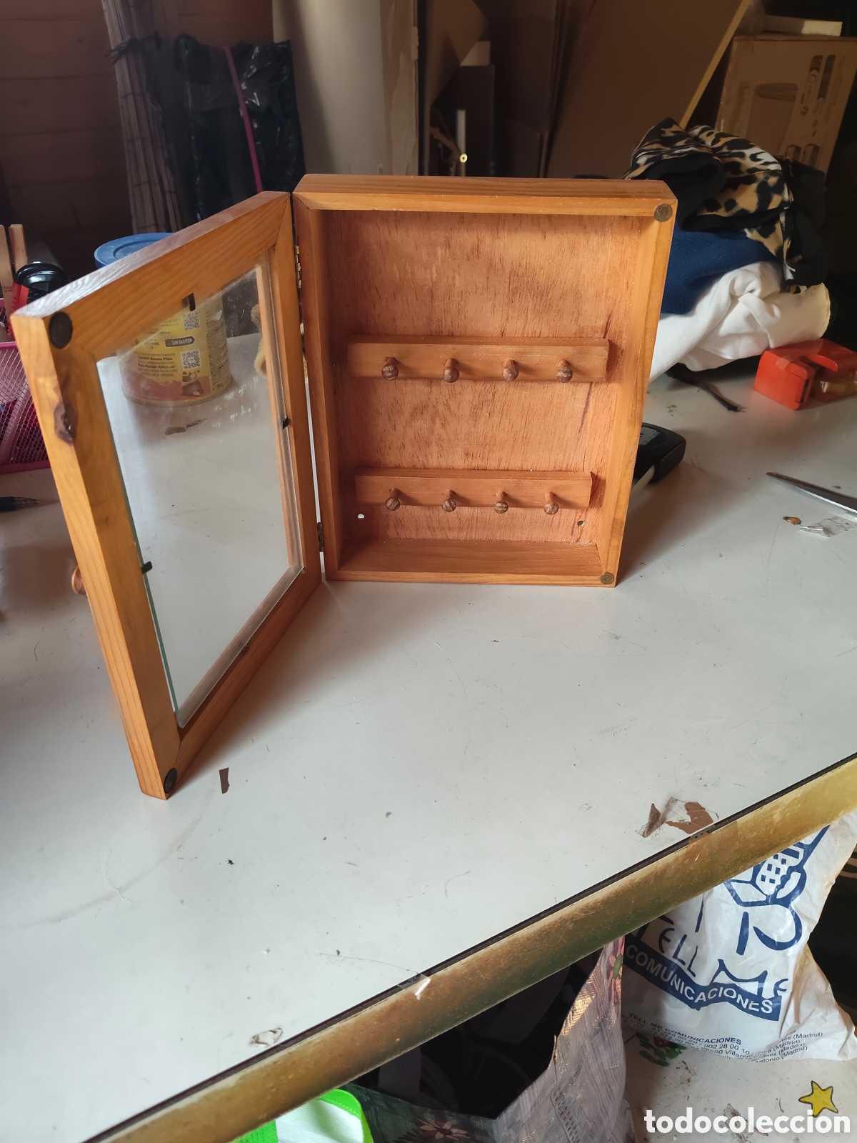 Vintage: Colgador de llaves de madera