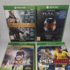 Xbox One de segunda mano: 4 JUEGOS DE XBOX ONE - DESTINY HALO PES2016 FIFA16. Lote 402544679