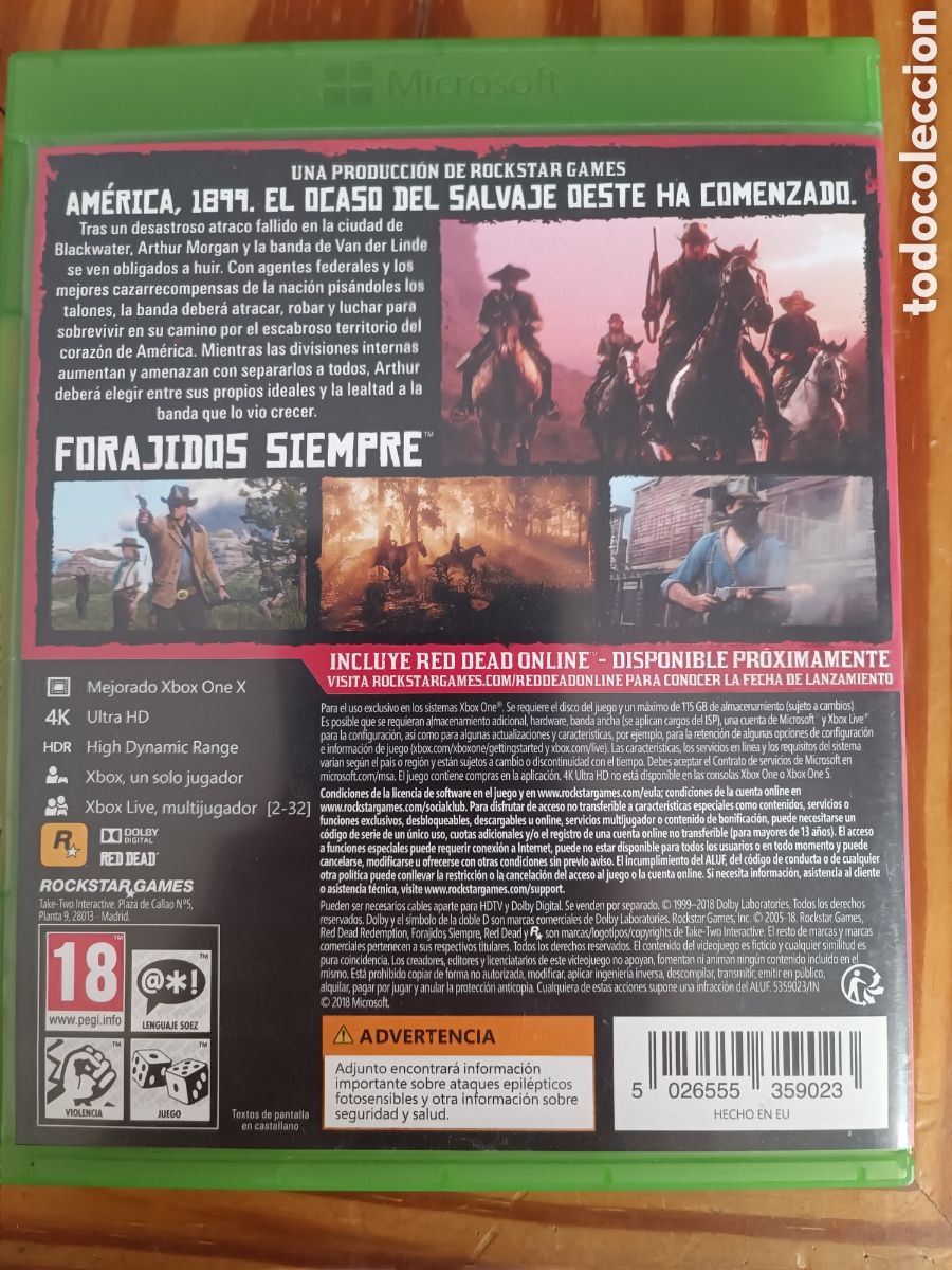 Xbox One de segunda mano: Juego Xbox ONE Red Dead Redemption 2 - Foto 2