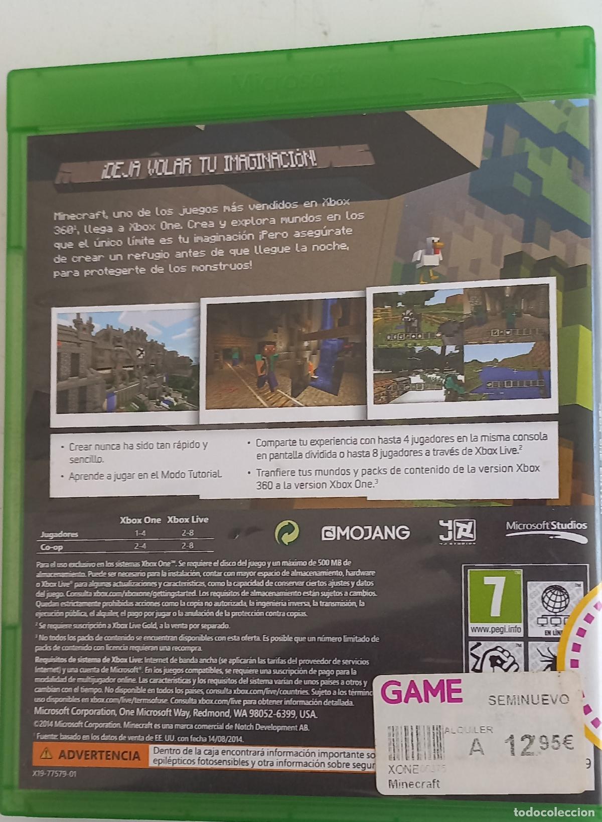 Xbox One de segunda mano: MINECRAFT X-BOX ONE EDITION - XBOXONE. EN CASTELLANO. - Foto 3