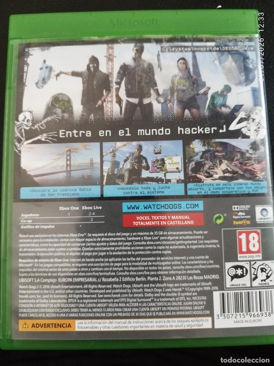 Xbox One de segunda mano: Watch Dogs 2 Xbox One - Foto 3